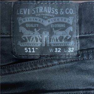 Like New! Levi's 511 Mens Black Jeans 34x34